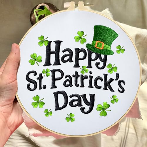 BEUNITONE 4 Set Lucky Clover Pattern Embroidery Kit for Adult Beginners - style: B-Lucky Clover