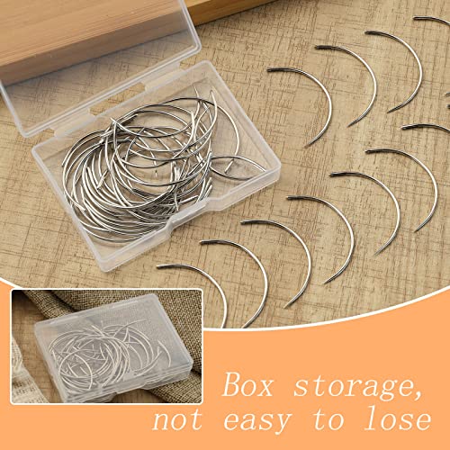 Curved Needles, 50 PCS Curved Sewing Needles, Curved Upholstery Needle - style: 50 PCS A