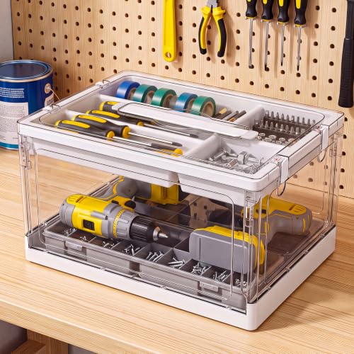 24QT 2Packs Clear Craft Organizers and Storage with Trays - size: 24QT 2 Packs