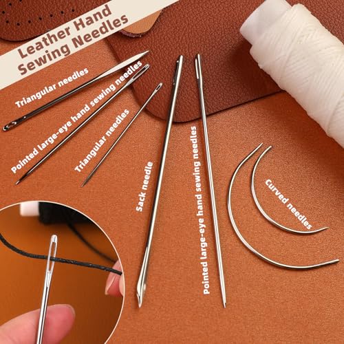 Waxed Thread, Upholstery Needle and Thread 32 Yards Cream - color: Cream, size: 32Yard