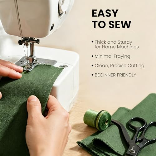 Wildarms 100% Cotton Canvas Fabric by The Yard - 59" Wide 12oz Medium-Heavy Duck Canvas for Sewing DIY, Tote Bags, Upholstery & Embroidery (Army Green, 5 Yard pre Cut) - color: Army Green, size: 5 yard pre cut