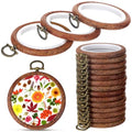 6 Pcs Round Embroidery Frame Circle Rubber Ring Display Cross Stitch Ornament Frame Kits for Craft Sewing DIY Hanging Gifts (3.5inch) - size: 3.5inch