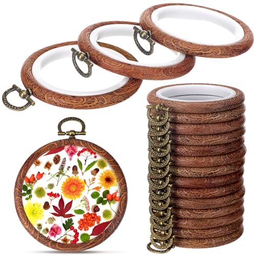 6 Pcs Round Embroidery Frame Circle Rubber Ring Display Cross Stitch Ornament Frame Kits for Craft Sewing DIY Hanging Gifts (3.5inch) - size: 3.5inch