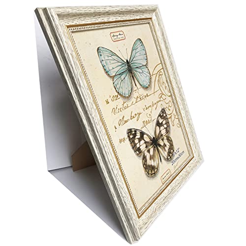 Picture Frame 8x12 White(Cream Color) .Front opening 7.8x11.8. Imitation Wood Grain.Table Top Display and Wall Mounting.Plastic (Plastic) Panel.Carton Packaging. - color: White, size: 8x12