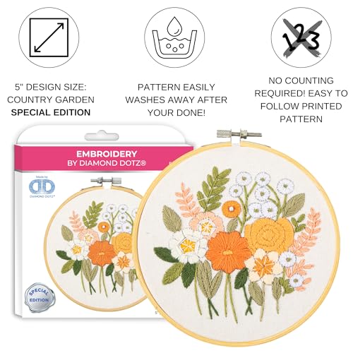 DIAMOND DOTZ Country Garden Embroidery Craft Kit for Adults, Beginners - color: Embroidery Country Garden