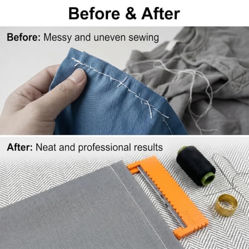 Clip-On Sewing Ruler Set, 2/3/4/5/6mm Stitch Guide Sewing Gauge for Straight Edge Stitching, Hemming & Quilting, 40 PCS Sewing Accessories for Fabric Crafts and DIY Sewing