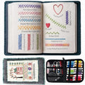 Nichalous Embroidery Stitch Book Kits, Portable All Scenario Embroidery Stitch Book with Fabric Pages, Perfect for Beginners and Craft Lovers, Unique Handmade Gift (A)