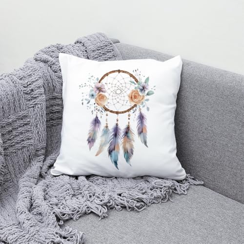 SUPERDANT 4 PCS Dreamcatcher Heat Transfer Floral Feather Iron on Transfers Plastic Patches Stickers Set Clothing Iron on Decals for T-Shirt Canvas Bags Jackets DIY Crafts 25x25CM - style: Dreamcatcher