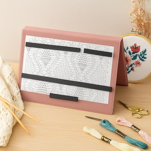 Flutesan 1 Pcs Knitting Pattern Holder, Folded Size 6.1 x 9 Inch, Pink - color: Pink, size: Folded Size 6.1 x 9 Inch