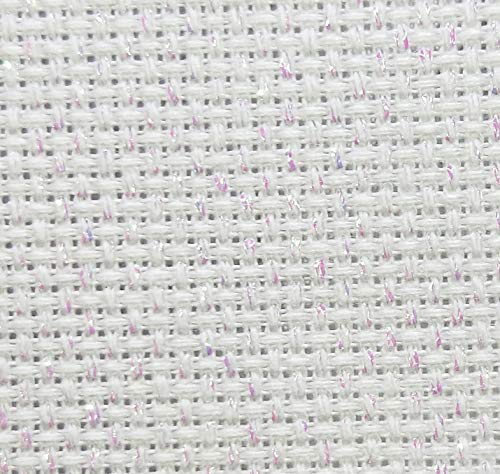 59" x 1 Yard 14ct Counted Cotton Aida Cloth Cross Stitch Fabric (White Opal) - color: White Opal