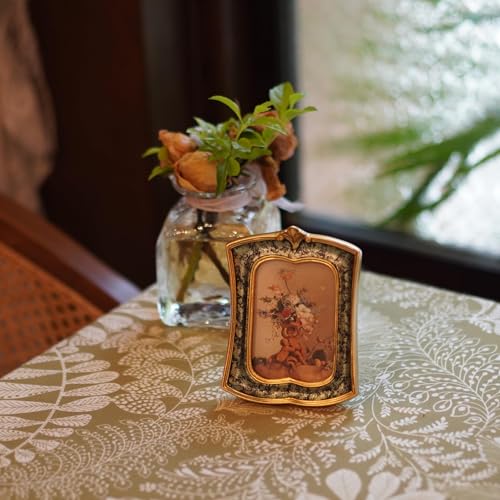 Vintage Picture Frame 2.5x3.5 Antique Ornate Photo Frame Tabletop and Wall Hanging, Decorative Retro Design Home Decor, Old-Fashioned Photo Gallery Art, Moss Agate Green - color: Moss Agate Green, size: 2.5x3.5