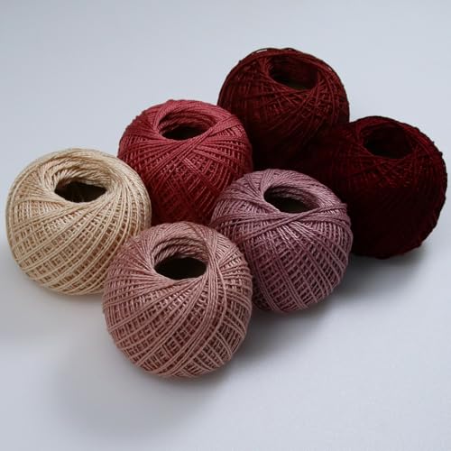KCS Mercerized Pearl Cotton Thread Size 8 Crochet Needlework Embroidery Threads Ball (6, 03) - color: 03