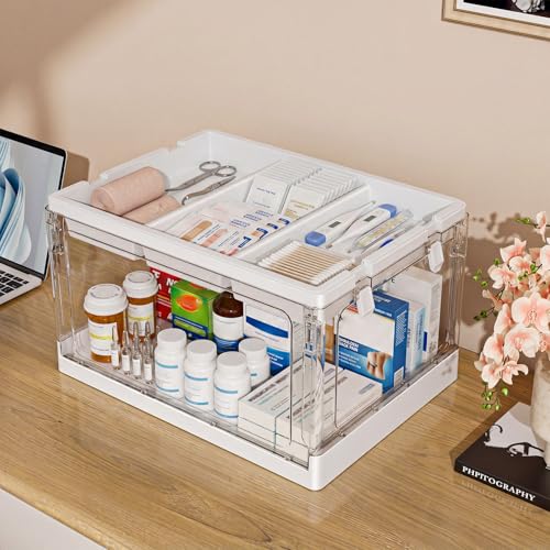 24QT 2Packs Clear Craft Organizers and Storage with Trays - size: 24QT 2 Packs