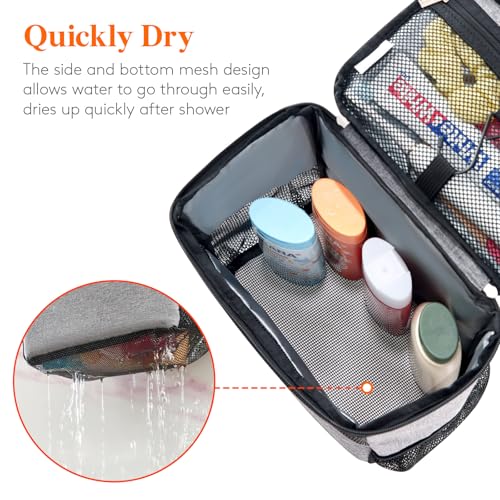 Lifewit Mesh Shower Caddy Bag, Hanging Shower Organizer, Medium, Grey - color: Grey, size: M(8.3"L x 5.9"W x 9.8"H)