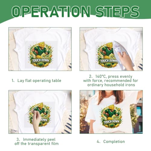 Dazoratix Green Football Iron on Transfers - 16 Sheets Sport DTF Ready to Press Bulk Heat Patches Sticker Rugby Ball Lovers Vinyl Decal for T Shirts Clothes Pillow Bag Hoodies DIY Crafts Decorations - style: Green Football