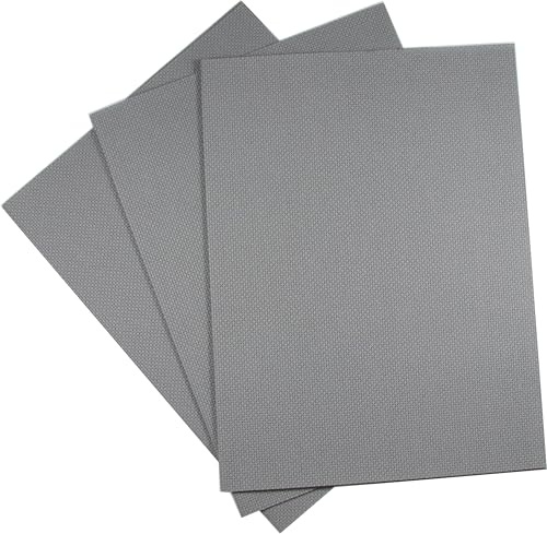 KCS 3 pc of 12" x 18"(30cmx45cm) Counted Cotton Aida Cloth Cross Stitch Fabric (Medium Grey,14CT) - color: Medium Grey, size: 14CT