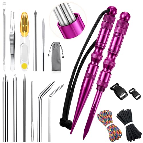 Shimeyao 12 Pcs 2026 Update Paracord FID Knotter Tools Set, Pink - color: Pink