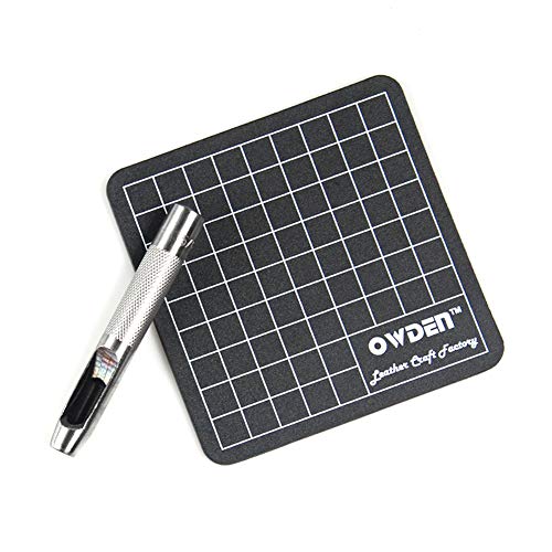 OWDEN 9 Pieces Leather Hollow Punch Set (1/8"-1/2") with a Cutting mat. - size: 9 Pieces