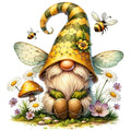 Gnome Stamped Cross Stitch Kits for Adults Beginner, Flowers bee Counted Cross Stitch Kits Printed Stitching Cute Patterns Dimensions Needlepoint Art Crafts Embroidery Kits for Adults - color: Cross Stitch-1222-2