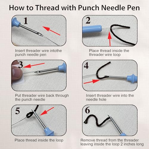 Nuberlic 3 Pack Punch Needle Kits for Beginners Mushroom Embroidery Pattern with Hoop Embroidery Punch Needle Starter Craft Set, Perfect Handmade Gift for Adults & Teens (Beginner-Friendly Crafts)