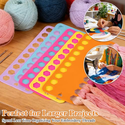 5 PCS Floss Bobbin, Plastic Sewing Thread Winding Plate Board Card for Cross Stitch Embroidery Thread Bobbins Organizer Craft - color: MIX2