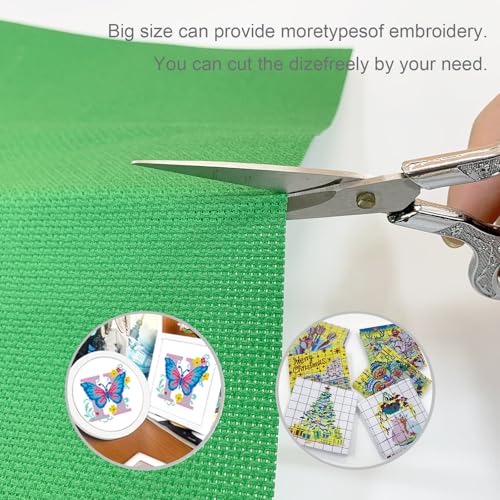 Aida Cloth 14 Count Cross Stitch Fabric Cross Stitch Aida Cloth for Embroidery and Needlework (Green, 30 * 39inch) - color: Green