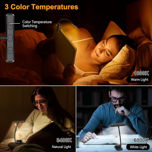 Gritin 19 LED Rechargeable Book Light for Reading in Bed - color: Black