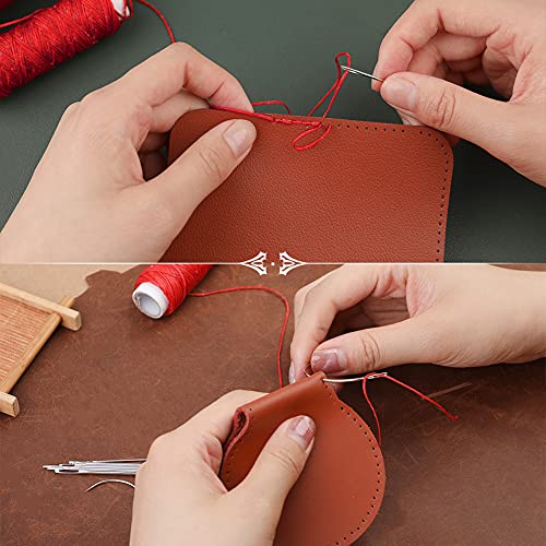 Waxed Thread, Upholstery Needle and Thread 32 Yards Red - color: Red, size: 32Yard