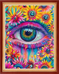 Redxing Stamped Cross Stitch Kits Full Range of Embroidery Starter Kits- Needlepoint Counted Cross Stitch Kits for Beginner Adults 11CT Printed Embroidery Kit-Colorful Flower Eyes 16x20 inchs - color: ArtsKit15