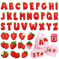 Cinrobiye 38 Pcs Strawberry Patches Self Adhesive Cute Sweet Strawberry A to Z Alphabet Applique Preppy Cute Chenille Letter Patches Stick on for Clothing Hats Bags Fabric DIY Crafts - style: Strawberry