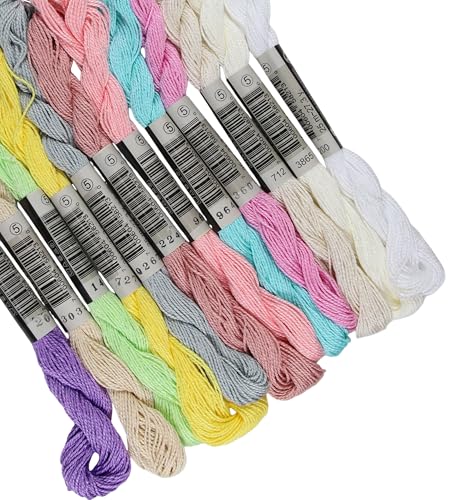 KCS 328 Yards(300 Meters) Mercerized Pearl Cotton Crochet Needlepoint Thread,Size 5, 12 skeins,Mixed Color 19 - color: 12color19, size: 12 skeins