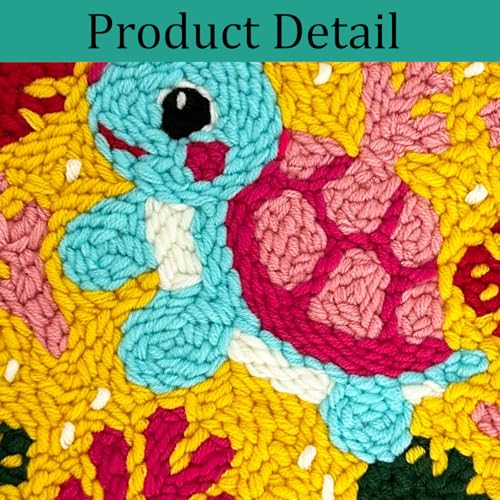 ZuoAnLF Punch Needle Kit with Hoop for Beginners, DIY Handmade Punch Needle Set with Yarn and Pattern Fabric, Relaxing Craft Activity for Adults and Teens, Home Décor & Gift Idea (Turtle) - color: Turtle