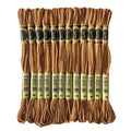 Magical Color Variegated Cross Stitch Thread Color Variations Embroidery Floss Pack, 8.7-Yard, Tan Brown, Pack of 12 Skeins