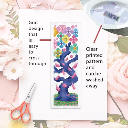 ORIGACH 6 Pack Flowering Tree Cross Stitch Kit - style: Flowering Tree