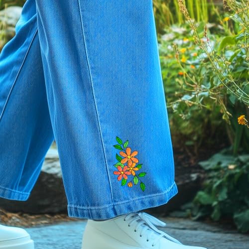 4 Sheets Water Soluble Embroidery Patterns Stabilizers Flowers Theme Embroidery Stick and Stitch Paper with Pre-Printed Flower Wreath Butterfly Patterns for Hand Sewing Lover Beginners - style: Flower A