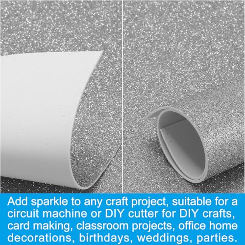 PATIKIL 2mm(1/10") Thick Non Adhesive Glitter Foam Sheet 16x24inch(40x60cm) Gray, EVA Shiny Foam Board for Craft, 6 Pcs - color: Gray