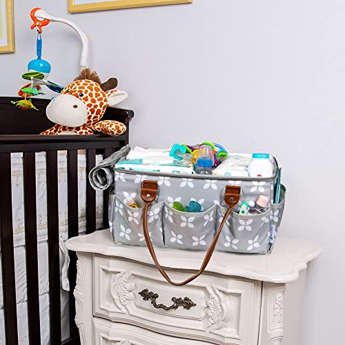 Moteph Extra Large Diaper Caddy, Craft, Toy Organizer with Zip-Top Cover with Waterproof Wet/Dry Bag - Perfect for Baby Shower - style: Without Changing Mat