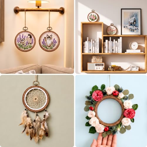 TSV 3in Small Round Embroidery Hoop 10 Pack-Mini Ring for Ornaments & Gifts