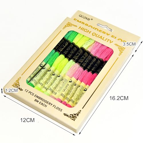 Premium Rainbow Color Embroidery Floss - Cross Stitch Threads - Friendship Bracelets Floss - Crafts Floss - 12 Skeins Per Pack Embroidery Floss,Rainbow Warm-Tone Mixed Color - color: Rainbow Warm-Tone Mixed Color