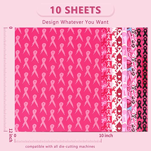 Tintnut Pink Ribbon Heat Transfer Vinyl,10 Sheets 12×10in Iron on Vinyl - color: Ribbon-Pink