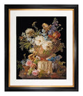 Thea Gouverneur - Counted Cross Stitch Kit - Flower Still-Life with an Alabaster Vase - Aida Black - 18 Count - for Adults - DMC Embroidery Threads and Other Cross Stitch Supplies Included - 580.05 - color: 580.05 Aida Black