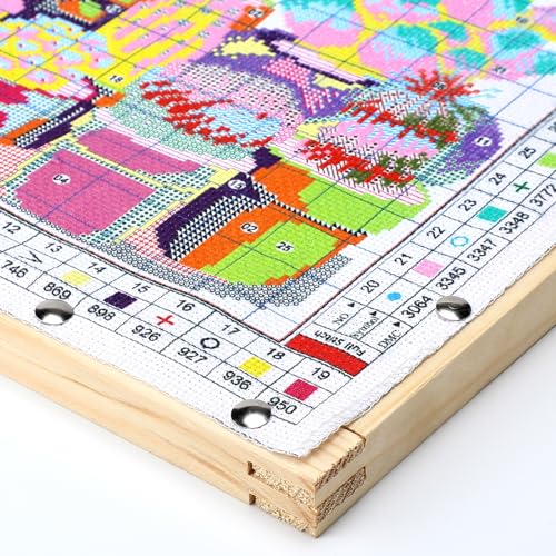 Briwooody 18 Sets 9 Sizes Needlepoint Stretcher Bars Needlepoint Frame Wooden Canvas Stretcher Bars for Embroidery Stitch Frame Accessories Bundle Crafts(Natural) - color: Natural