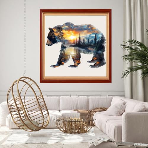 Findvoor Counted Cross Stitch Kits for Adults Full Range of Cross Stitching Embroidery Unprinted Pattern for Beginners, 11CT Needlepoint Cross-Stitch Patterns Embroidery Kits- Bear 18×18 inch - color: ColourSet19