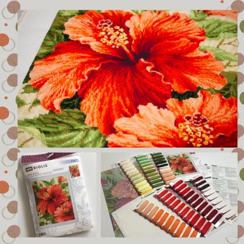 RIOLIS 1967 Hibiscus Counted Cross Stitch Kit 15.75 x 19.75 in
