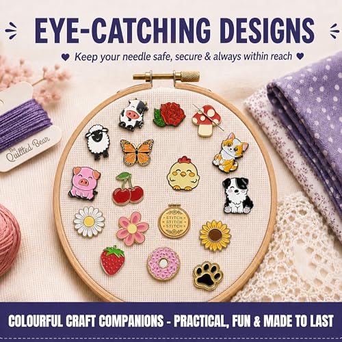 The Quilted Bear Magnetic Needle Minder, Small, Cross Stitch Hoop - color: Cross Stitch