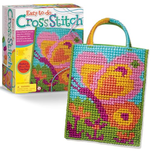 4M Easy-to-Do Cross Stitch Kit - DIY Mini Tote Bag Sewing Set for Kids 8+ - style: 2025