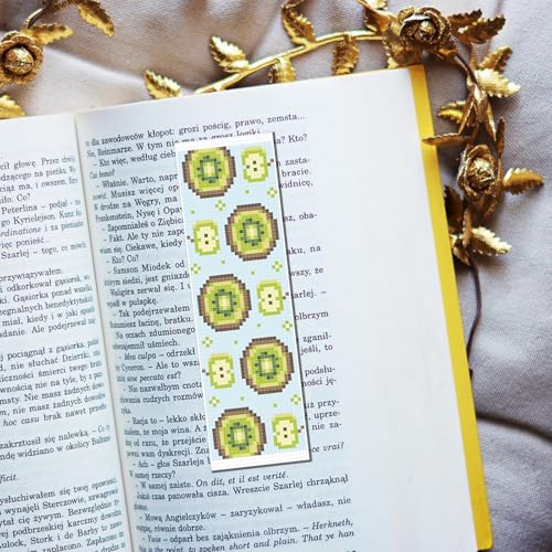 FREEBLOSS 6 Set Cross Stitch Bookmark Kit Stamped Cross Stitch Kit - style: Fruit