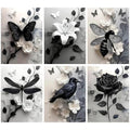 6 Packs Gothic Stamped Cross Stitch Kits - Butterfly Counted Cross Stitch Kits for Beginners Adults, Needlepoint Cross-Stitch Patterns Dimensions Embroidery Kits Arts and Crafts - color: SZX-63-012-018-US