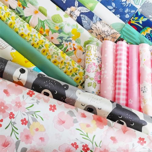44pcs Cotton 9.8” x 9.8”(25cm x 25cm) Quilting Fabric Bundles, Pre-Cut Squares Sheets for Patchwork Sewing Quilting Crafting, No Repeat Patterns. - color: A-1
