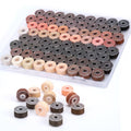 72 Pcs Pre-Wound Bobbins Sewing Thread 72 Colors (Brown) - color: Brown